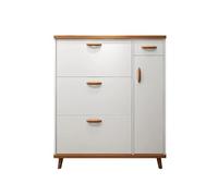 GEK208130 Moderno Zapatero Estrecho de Entrada con 3 cajones abatibles y Almacenamiento Oculto Independiente, Blanco, 100 cm Organizador