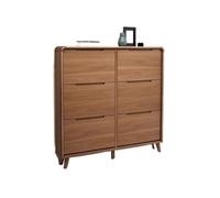 GEK208130 Moderno Zapatero Estrecho de Madera con 6 cajones abatibles, Organizador Independiente for Entrada, 120 cm Organizador