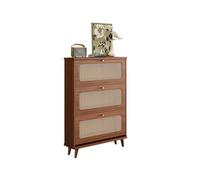 GEK208130 Moderno Zapatero pequeño de 70 cm, Organizador Estrecho de Zapatos con 3 cajones abatibles for Entrada, Pasillo y Puerta Principal, Color marrón Organizador