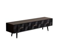GEK208130 Modulo TV 3 uds cajón Grande Sala de Estar Mueble de TV Simple Moderno de Madera Maciza Mueble de TV de pie for el hogar Negro Mesa TV