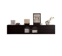 GEK208130 Modulo TV Gabinete de TV for Sala de Estar con Empalme Libre, gabinete de Almacenamiento for Piso, Pared de Fondo, gabinete de TV Negro Mesa TV