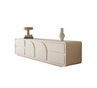 GEK208130 Modulo TV Mueble de Almacenamiento for TV de Gran Capacidad, Mueble de TV Blanco, Sencillo, Moderno, de pie, for Sala de Estar, hogar, Esquinas Redondeadas Mesa TV