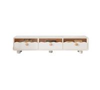 GEK208130 Modulo TV Mueble de TV Blanco con Esquinas Redondeadas, Mueble de TV con cajón de Almacenamiento, Minimalista, Moderno, for Sala de Estar, hogar, 3 uds. Mesa TV