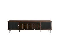GEK208130 Modulo TV Mueble de TV de Almacenamiento Dividido de Gran Capacidad, Mueble de Almacenamiento for Sala de Estar, Negro con Patas de Soporte de Carga Mesa TV