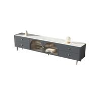 GEK208130 Modulo TV Mueble de TV de Pizarra de Gran Capacidad, Mueble de TV con Panel de Cristal Visual for Sala de Estar, Moderno y Sencillo Mesa TV