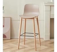 GEK208130 Multiusos Bar Respaldo de Madera Maciza Bar Negociación Recepción Taburete Alto Engrosado Silla de Bar Alta Moderno(Bruin)