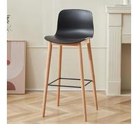 GEK208130 Multiusos Bar Respaldo de Madera Maciza Bar Negociación Recepción Taburete Alto Engrosado Silla de Bar Alta Moderno(Negro)