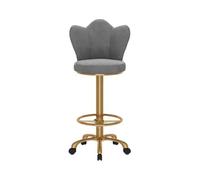GEK208130 Multiusos Mesa de Bar con Isla for cajero, Silla de Comedor, recepción, Respaldo for Sentarse, Taburete Alto, Silla de Metal Simple de Lujo Ligera for Uso doméstico Moderno(Grey)