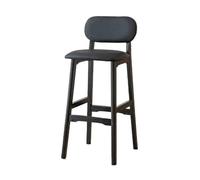 GEK208130 Multiusos Mesa de Isla de Inicio Respaldo Taburete Alto de Madera Maciza Silla de cajero de recepción Silla de Bar Europea Taburetes de Bar Moderno(Negro)