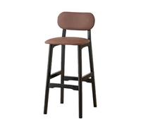 GEK208130 Multiusos Mesa de Isla de Inicio Respaldo Taburete Alto de Madera Maciza Silla de cajero de recepción Silla de Bar Europea Taburetes de Bar Moderno(Bruin)