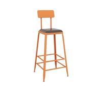GEK208130 Multiusos Mesa y sillas de Bar cuadradas de Hierro de Colores, for balcón, Tienda de té con Leche, taburetes Altos de Gran tamaño Moderno(Orange)