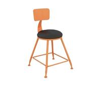 GEK208130 Multiusos Mesa y sillas Redondas de Hierro de Colores for Bar, terraza, Tienda de té con Leche, taburetes Altos. Moderno(Orange)