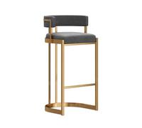 GEK208130 Multiusos Recepción Cocina Luz Lujo Sensación Premium Isla Mesa Taburetes Altos Respaldo Hogar Cajero Taburetes de Bar Especiales Moderno(Grey)