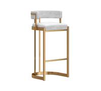 GEK208130 Multiusos Recepción Cocina Luz Lujo Sensación Premium Isla Mesa Taburetes Altos Respaldo Hogar Cajero Taburetes de Bar Especiales Moderno(Blanco)