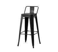 GEK208130 Multiusos Silla Alta de Estilo Industrial, Barril de Gasolina, Hierro, Barra Decorativa, taburetes de Bar de Estilo Retro, taburetes de Restaurante Moderno(Negro)