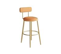 GEK208130 Multiusos Silla Alta de Lujo a la Moda, Bar nórdico, Restaurante, Tienda de postres, mostrador Alto, Taburete Alto con Respaldo Moderno(Orange,Pequeño)