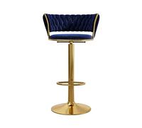GEK208130 Multiusos Silla Alta giratoria for recepción de Bar doméstico, Taburete Alto Ajustable con Respaldo (65-80cm) Moderno(Blue)