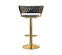 GEK208130 Multiusos Silla Alta giratoria for recepción de Bar doméstico, Taburete Alto Ajustable con Respaldo (65-80cm) Moderno(Grey)