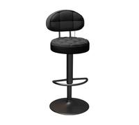 GEK208130 Multiusos Silla de Bar con elevación y Giro de 360 Grados, Respaldo Alto, Mesa de Isla, Silla de Comedor Moderno(Negro)