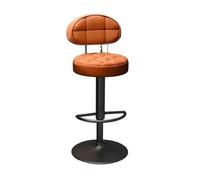GEK208130 Multiusos Silla de Bar con elevación y Giro de 360 Grados, Respaldo Alto, Mesa de Isla, Silla de Comedor Moderno(Orange)