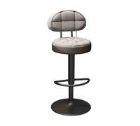 GEK208130 Multiusos Silla de Bar con elevación y Giro de 360 Grados, Respaldo Alto, Mesa de Isla, Silla de Comedor Moderno(Grey)