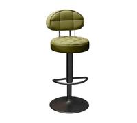GEK208130 Multiusos Silla de Bar con elevación y Giro de 360 Grados, Respaldo Alto, Mesa de Isla, Silla de Comedor Moderno(Green)
