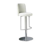 GEK208130 Multiusos Silla de Bar con Respaldo de Lujo, Ligera y Moderna, Estilo escandinavo, Silla de cajero con elevación Simple, Taburete Alto Giratorio, Silla de Bar Moderno(Blanco)