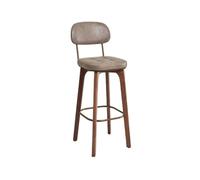 GEK208130 Multiusos Silla de Bar de Lujo con luz Retro, Taburete Alto de Madera con Respaldo, Silla de Bar Simple for el hogar, taburetes Altos comerciales for cajero Moderno(Grey)