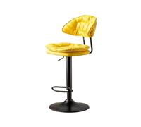 GEK208130 Multiusos Silla de Barra giratoria con elevación de 60-80cm, tecnología de Tela, Respaldo Simple, taburetes Altos for el hogar, Silla de Barra Frontal Moderno(Yellow)