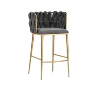 GEK208130 Multiusos Silla de Metal Sencilla y Ligera de Lujo for el hogar, Barra, cajero, Mesa de Isla, Silla de Comedor, Escritorio de recepción, Respaldo for Sentarse, taburetes Altos Moderno(Grey)