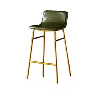 GEK208130 Multiusos Sillas de Comedor Simples y Modernas for el hogar, Taburete Alto Ligero de Lujo for Escritorio, Bar, Respaldo, Taburete Alto de Hierro y Cuero Moderno(Green)