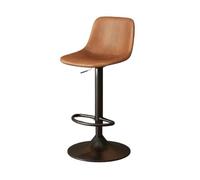 GEK208130 Multiusos Sillón Elevador Taburete Alto de Lujo Ligero Taburete de Bar Giratorio Taburetes de Bar con Respaldo de Isla for el hogar Moderno(Bruin)