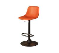 GEK208130 Multiusos Sillón Elevador Taburete Alto de Lujo Ligero Taburete de Bar Giratorio Taburetes de Bar con Respaldo de Isla for el hogar Moderno(Orange)