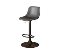 GEK208130 Multiusos Sillón Elevador Taburete Alto de Lujo Ligero Taburete de Bar Giratorio Taburetes de Bar con Respaldo de Isla for el hogar Moderno(Grey)