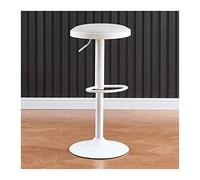 GEK208130 Multiusos Taburete Alto con Silla de Bar Sencilla y Moderna, Silla de Comedor Ajustable en Altura con rotación de 360 Grados (67-80cm) Moderno(Blanco)