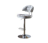 GEK208130 Multiusos Taburete Alto for el hogar con Respaldo Simple de Cuero PU, Silla de Bar giratoria con elevación de 60-80cm, Silla de Bar for Restaurante Moderno(Grey)