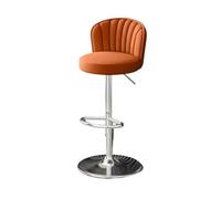 GEK208130 Multiusos Taburete Alto Giratorio con elevación for Uso Comercial, Taburete de Bar, Silla Alta for el hogar, taburetes Redondos Moderno(Orange)