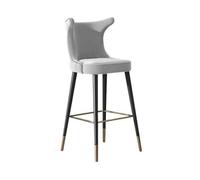 GEK208130 Multiusos Taburete de Bar Alto de Acero al Carbono de 75 cm, Taburete de Bar de Lujo Europeo, Silla de recepción Vintage Moderno(Grey)