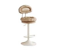 GEK208130 Multiusos Taburete de Bar elevable y Giratorio de 54 a 74 cm con Respaldo Sencillo, Taburete Alto for Uso doméstico, Silla de Bar Delantera Moderno(Bruin)