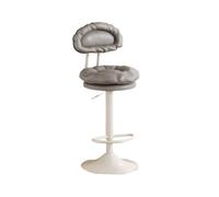 GEK208130 Multiusos Taburete de Bar elevable y Giratorio de 54 a 74 cm con Respaldo Sencillo, Taburete Alto for Uso doméstico, Silla de Bar Delantera Moderno(Grey)