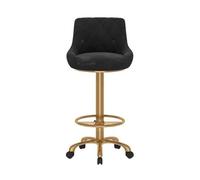 GEK208130 Multiusos Taburete de Bar Giratorio con elevación de polea Universal, Mesa de Isla, Silla de Comedor, taburetes Altos con Respaldo for Uso doméstico sedentario Moderno(Negro)