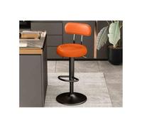 GEK208130 Multiusos Taburete de Bar Giratorio de 61 a 81 cm, Taburete Alto Multifuncional, Silla de Bar con Respaldo Alto Moderno(Orange)