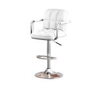 GEK208130 Multiusos Taburete de Bar Ligero de Lujo con Respaldo Alto, Silla Alta giratoria con elevación for el hogar, taburetes Altos Modernos Moderno(Blanco)
