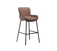GEK208130 Multiusos Taburete de Bar Sencillo Home Island de 75 cm de Alto, Taburete de Bar Moderno de Lujo Ligero, Silla Alta Moderno(Bruin)