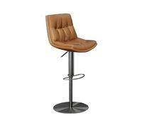 GEK208130 Multiusos Taburete de Bar Silla elevable Silla de Bar Silla de Comedor Silla de cajero Silla giratoria Patas de Silla de Acero Inoxidable Moderno(Bruin)
