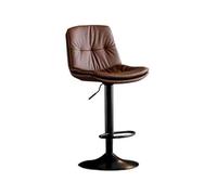 GEK208130 Multiusos Taburete de Bar, Silla giratoria elevable, Taburete Alto Ligero de Lujo, Respaldo Alto, Silla Multifuncional, Mesa de Isla, Silla de Comedor Moderno(Bruin)