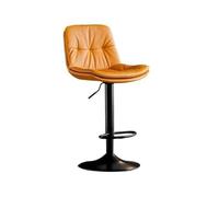 GEK208130 Multiusos Taburete de Bar, Silla giratoria elevable, Taburete Alto Ligero de Lujo, Respaldo Alto, Silla Multifuncional, Mesa de Isla, Silla de Comedor Moderno(Orange)