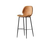 GEK208130 Multiusos Taburetes Altos de Cocina for el hogar, taburetes de Bar de Lujo Ligeros con Respaldo Alto, taburetes de Bar de Cuero PU (Orange)