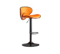 GEK208130 Multiusos Taburetes de Bar Europeos con Respaldo de Lujo Ligero, Barra elevadora de Hierro, Silla Isla de Cocina Creativa, taburetes Altos de Cuero PU Moderno(Orange)