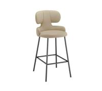 GEK208130 Multiusos Taburetes de Bar Sillas de Isla Taburetes de Bar de Lujo Ligeros Sillas Altas Modernas Premium Sense Sillas con Respaldo Moderno(Beige)